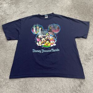 Disney Dreams Florida Mickey Mouse Graphic T-Shirt Mens XL Blue Preshrunk Tee